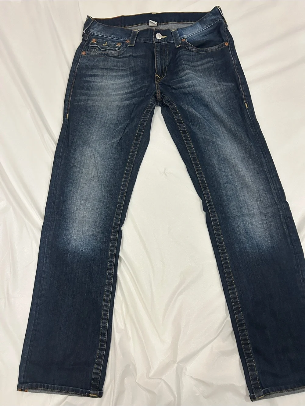 Men's Dark Blue Straight-Leg slim fit Jeans - Classic Denim size 34